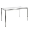 Lumisource Fuji Dining Table in Stainless Steel with Clear Glass Top TB-FUJI4728 CL